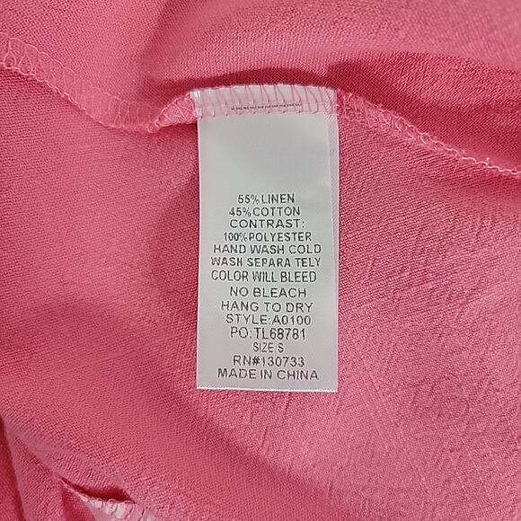 Umgee Women’s Pink Animal Print Mixed Fabric Flowy Tank Top Small NWOT - Picture 7 of 7